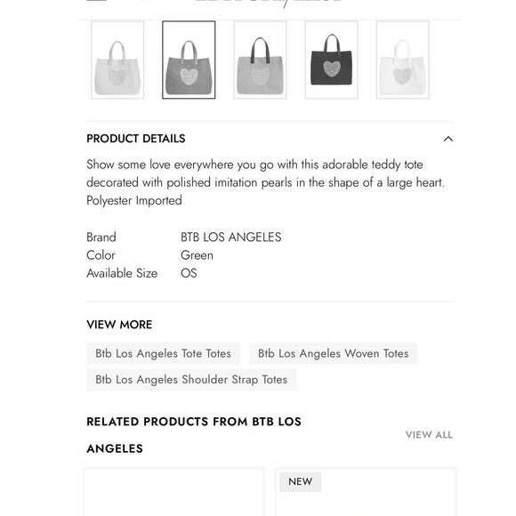 BTB Los Angeles teddy tote - Picture 6 of 12